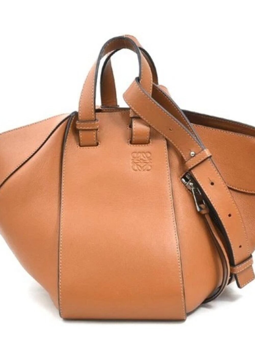 Auth LOEWE Hammock Handbag Shoulder Bag Brown Leather - 90290a